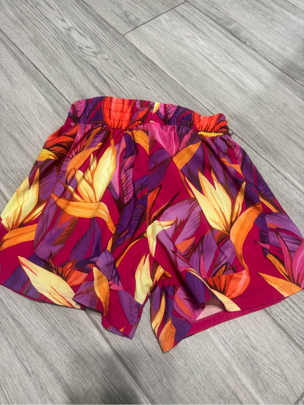 FARM Rio Tropical Floral Athletic Shorts in Pink and Yellow - Picture 4 of 6